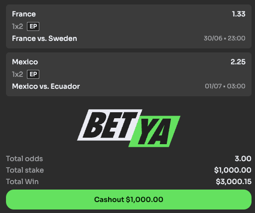 deltazer00's tweet photo. Locked in the France + Mexico parlay 🇫🇷🇲🇽

 Both rolling and both favored, feeling good about this one. 🤑⚽

 #WorldCup2026 #France #Mexico #ParlayLife #FRA #MEX https://t.co/hTXQWDbZ8v