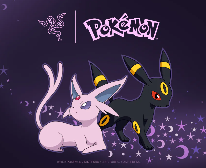 denfaminicogame's tweet photo. 『ポケモン』“エーフィ”＆“ブラッキー”とRazerのコラボが海外向けに決定。商品のビジュアルや詳細、発売日などは現在未発表
https://t.co/ll3lOmFeql

夜空や星明かりから着想を得たデザインで展開され、トレーナーが勝利を掴むために必要な精密さを兼ね備えた“高性能ギア”として登場予定 https://t.co/FQKQrUMIu6