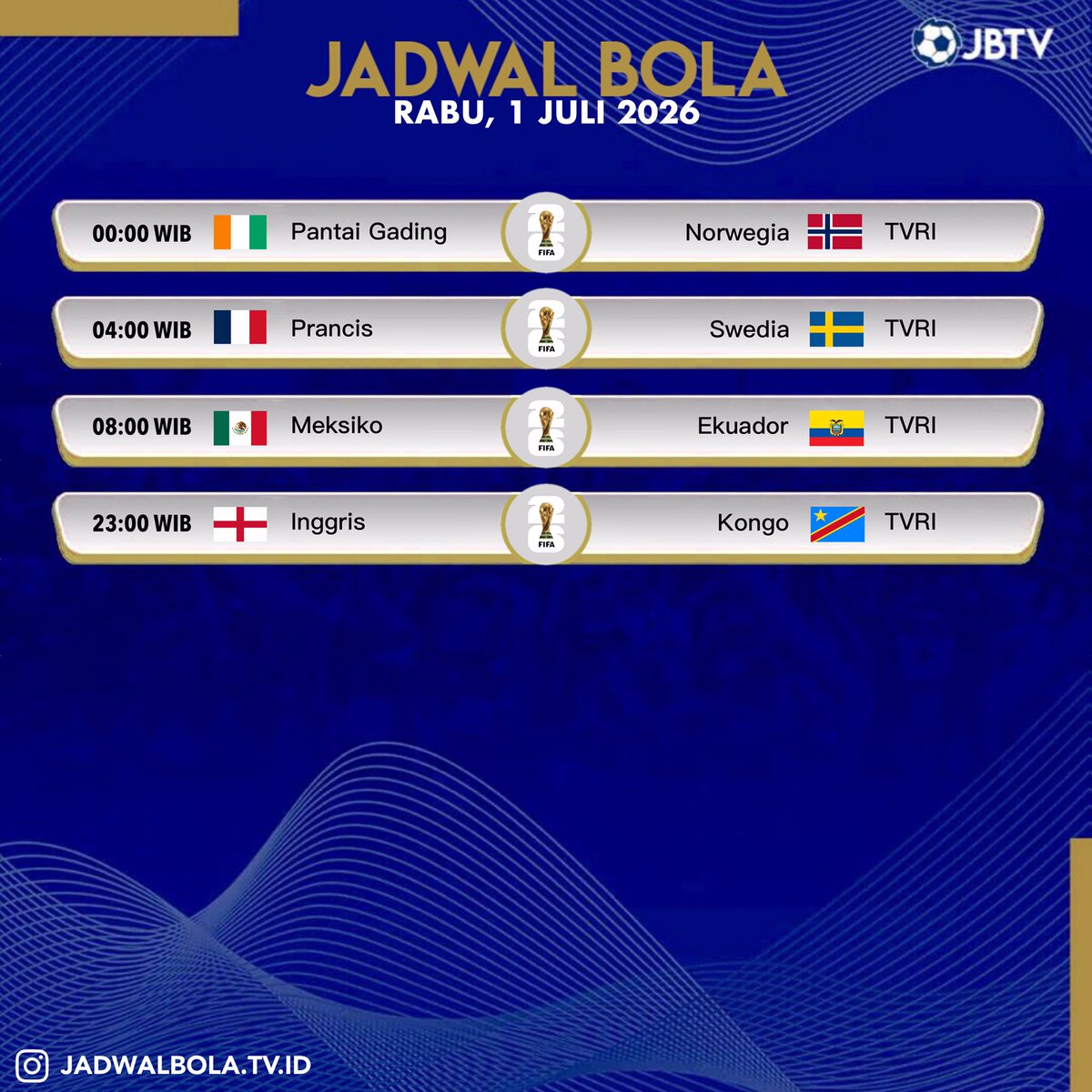 jadwalbolatv's tweet photo. Buat hari rabu😁 https://t.co/sDUNOisz4P