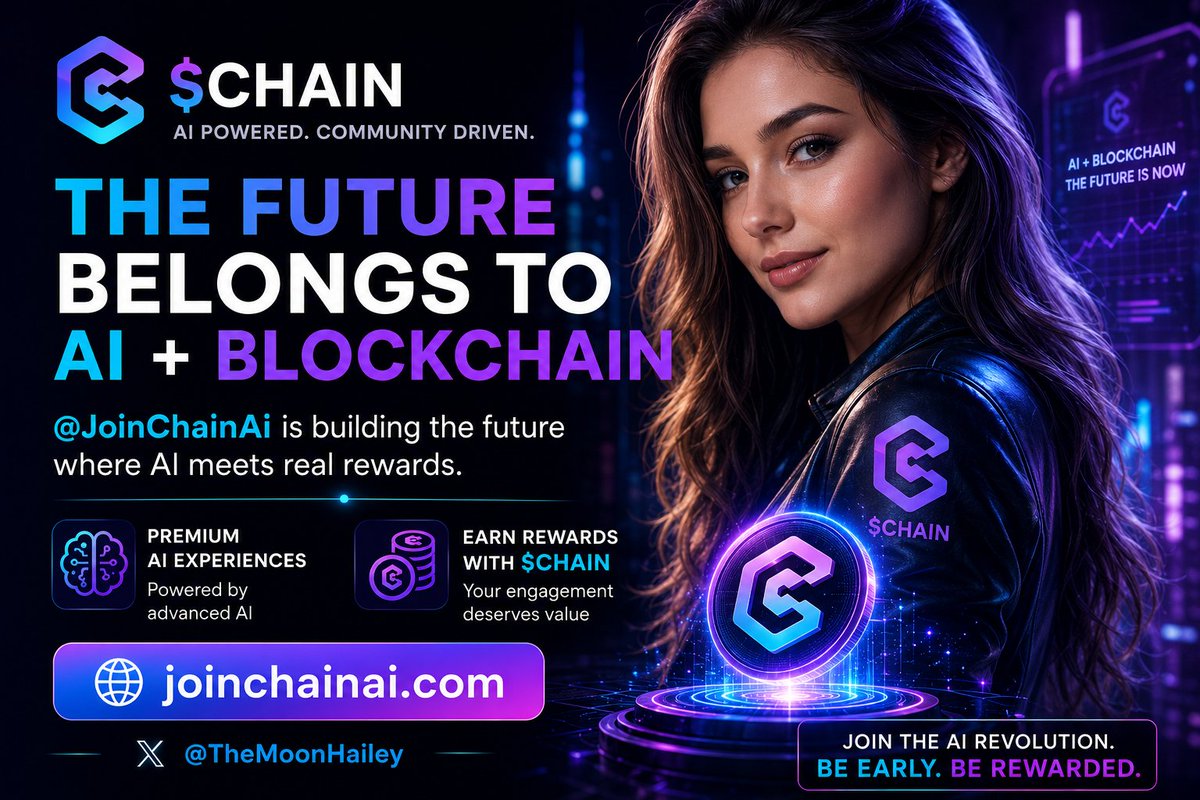 TheMoonHailey's tweet photo. The future belongs to AI + Blockchain, and @JoinChainAi is building exactly that. 🚀

Unlock premium AI experiences while being rewarded with $CHAIN.

#CHAIN #AI #Crypto #Blockchain #Web3 https://t.co/EBUkzbOfFA