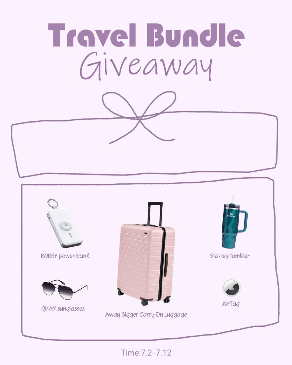 RORRYOfficialUS's tweet photo. ☀️ Summer getaway season is here! ✈
We’re picking 5 winners for random summer travel gear: luggage, sunglasses, RORRY charger, Stanley cup &amp; AirTag.🎁
How to enter:
· Follow @RORRYOfficialUS 
· Like &amp; share this post
#giveaway #TravelEssentials #summervibes #rorry #beach #fyp https://t.co/pfjfg8jOgV