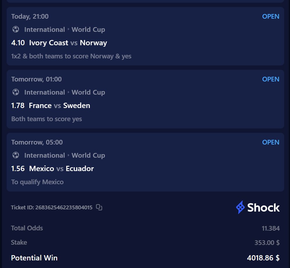 prudentgambles's tweet photo. I got one-legged on a 1.16x Germany to qualify bet yesterday and missed out on around $2,050 in potential winnings.

Today I'm doing things differently. No more forcing low odds just because they feel safe. I'm putting my money where my conviction is, not where my comfort is.

The bot will automatically roll $400 USD giveaway as soon as the bet hits. 20 winners of $20 each.