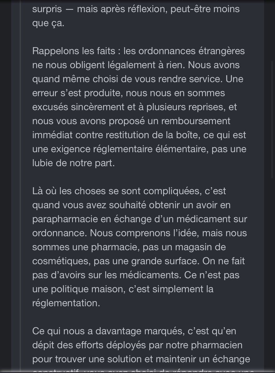 ArabeAlg's tweet photo. , on me dit que le remboursement ne sera réalisé que si je restitue la boîte, même si c’est leur erreur. Je met un commentaire sur Google, et elle me répond avec un MENSONGE en disant que j’ai demandé un avoir en parapharmacie 😂 genre j’ai demandé une crème en échange https://t.co/Wu4XNvQVm1