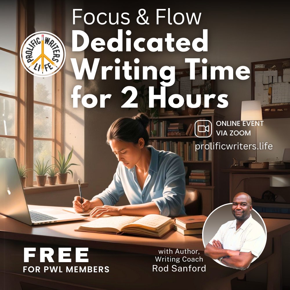 prowriterslife's tweet photo. Join us for a two-hour writing event! Over 100 minutes of writing/production time on your project.

https://t.co/eoCmpaL0c1

#amwriting #author #authorcommunity #authorlife #authorpreneur #ProlificWritersLife #wordcount https://t.co/7bBZVDw9St