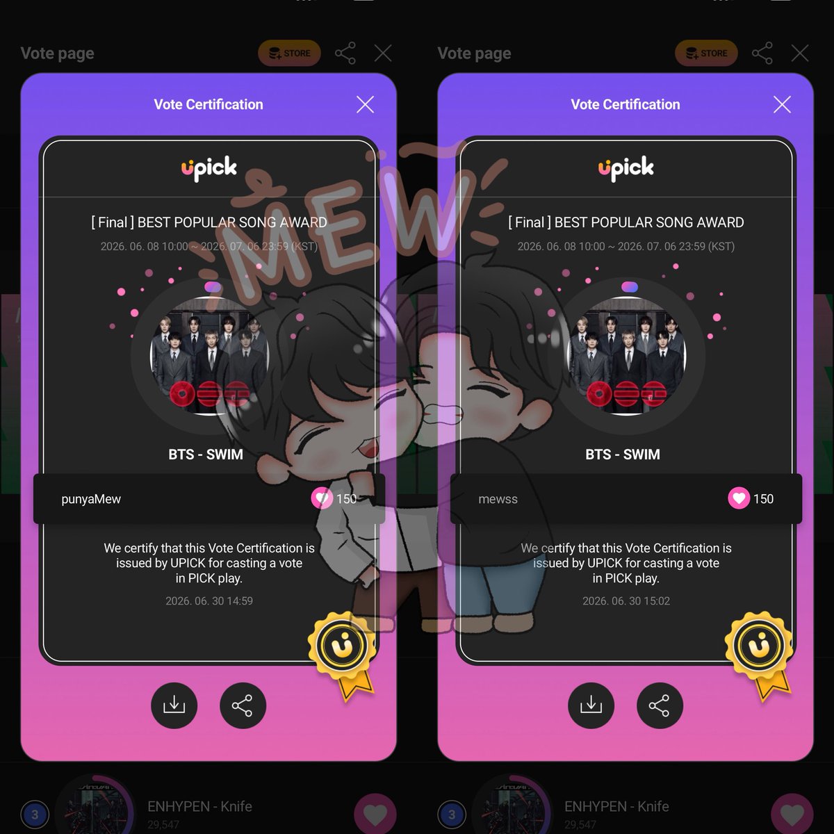 JUNG9795_'s tweet photo. 🚨VOTE BTS di KMA FINAL 2026 🚨

👉🏻 FOKUS di MALE GROUP AWARD (arahan base)
🗓️ END tgl 06 juli jam 21:59 WIB
🗳️ upick, my1pick, idolchamp

minta tolong fokus vote disini ya mantimun, bentar lagi end loh gak nyampe seminggu lagi 😇🫶🏻

streamingnya kencengin, votenya jgn diluapin☝🏻 https://t.co/BFrJfK69ol