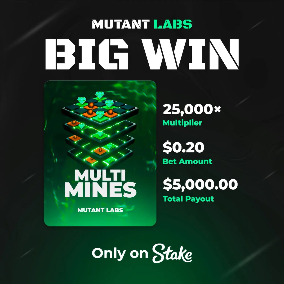 mutantlabsgg's tweet photo. SOMEONE JUST WON BIG ON MULTIMINES🤑🥳

From $0.20 to $5,000!!! 🤯

To celebrate we have already juiced their balance + we are tipping 10 of you guys $20 to try and do the same.

Drop your @Stake ID's 👇 https://t.co/YQ44znNJsb