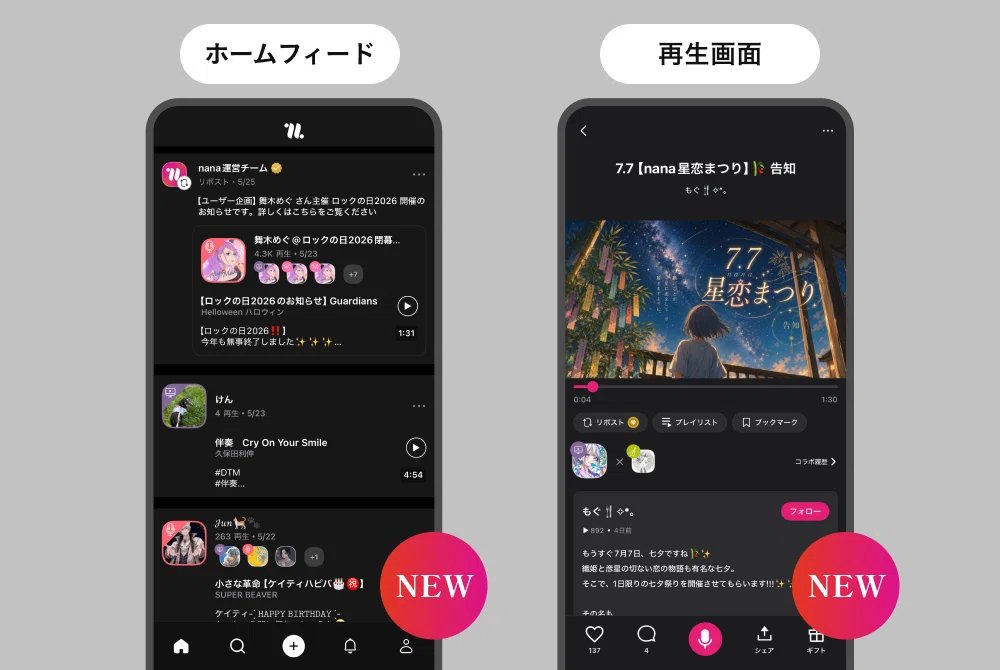 nanamusicinc's tweet photo. 【アップデートのお知らせ】

みなさまからいただいた声をもとに、リニューアル版nanaの使いやすさを改善しました。

ホームフィード・再生画面のUIを見直し、録音機能には旧版同様に気軽に一発録りできる「ワン・テイク」モードを追加。

こだわって録音したい方は、引き続き「PROモード」でnana DAWをご利用いただけます。

詳細👇
https://t.co/0ykCZC6VwL
#nanamusic