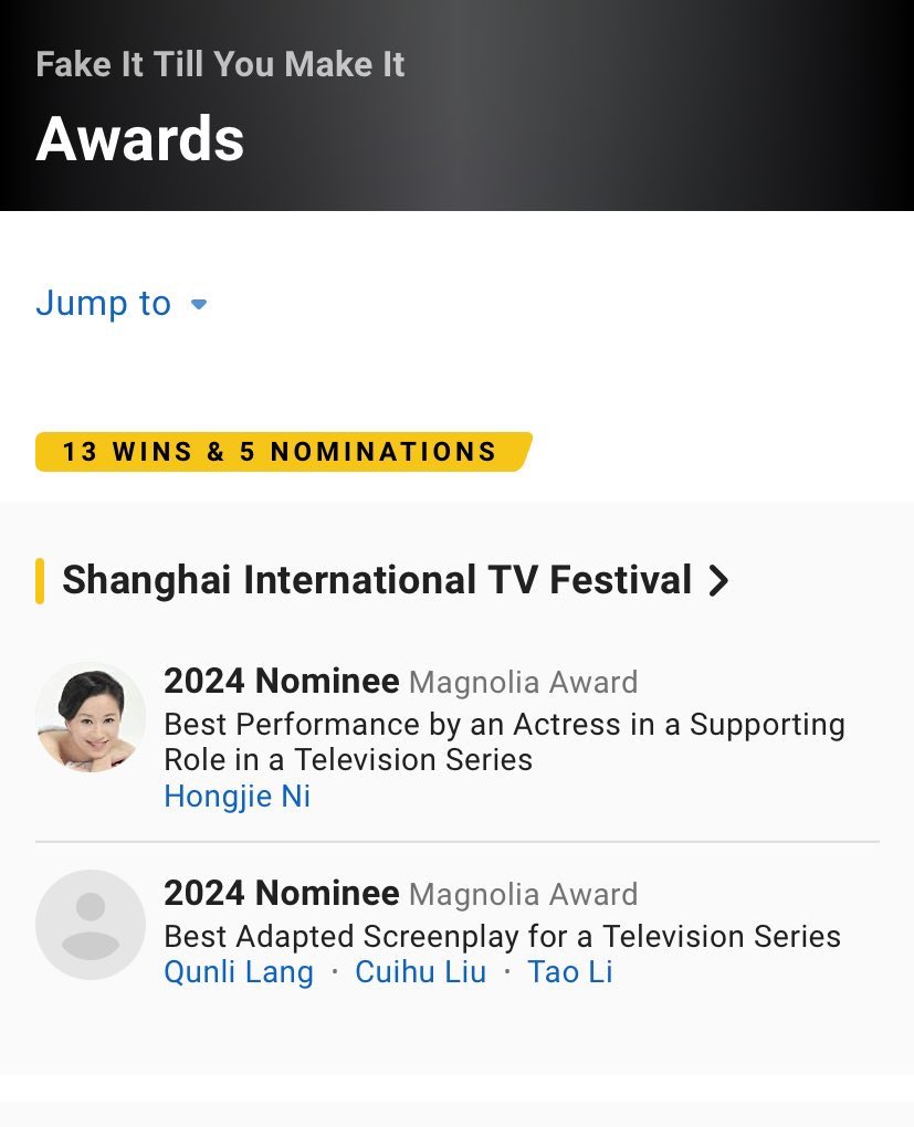 madefordobi's tweet photo. 13 award wins, 5 nominations from prestigious award ceremonies. oh Fake It Till You Make It you will always be THAT dark horse drama. https://t.co/dEluoJ89yE