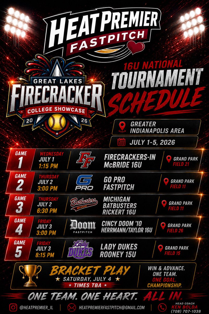 Heatpremier16U's tweet photo. Looking forward to a🔥🔥🔥time in Indy! Schedule below ⬇️ 🥎🥎🥎🔥🔥🔥
@HeatPremier_IL https://t.co/6WdtKOiPxJ