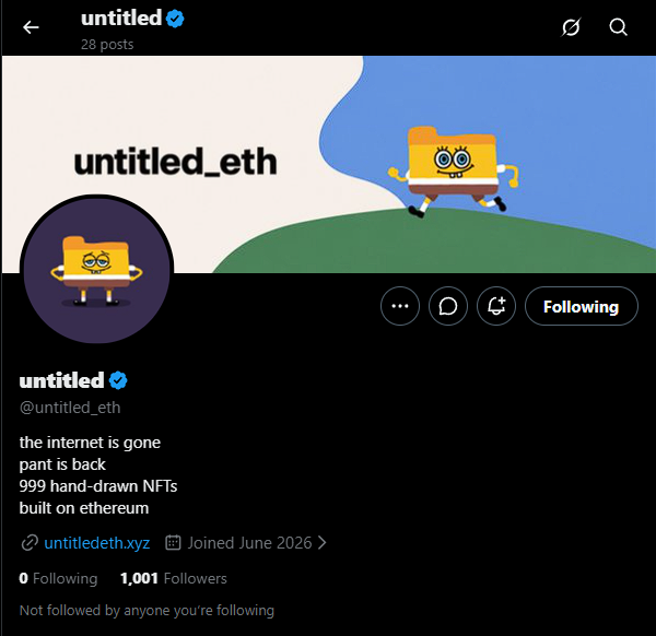 mauldrop's tweet photo. @untitled_eth i'm the 1001 folls https://t.co/jN6R63P6mv