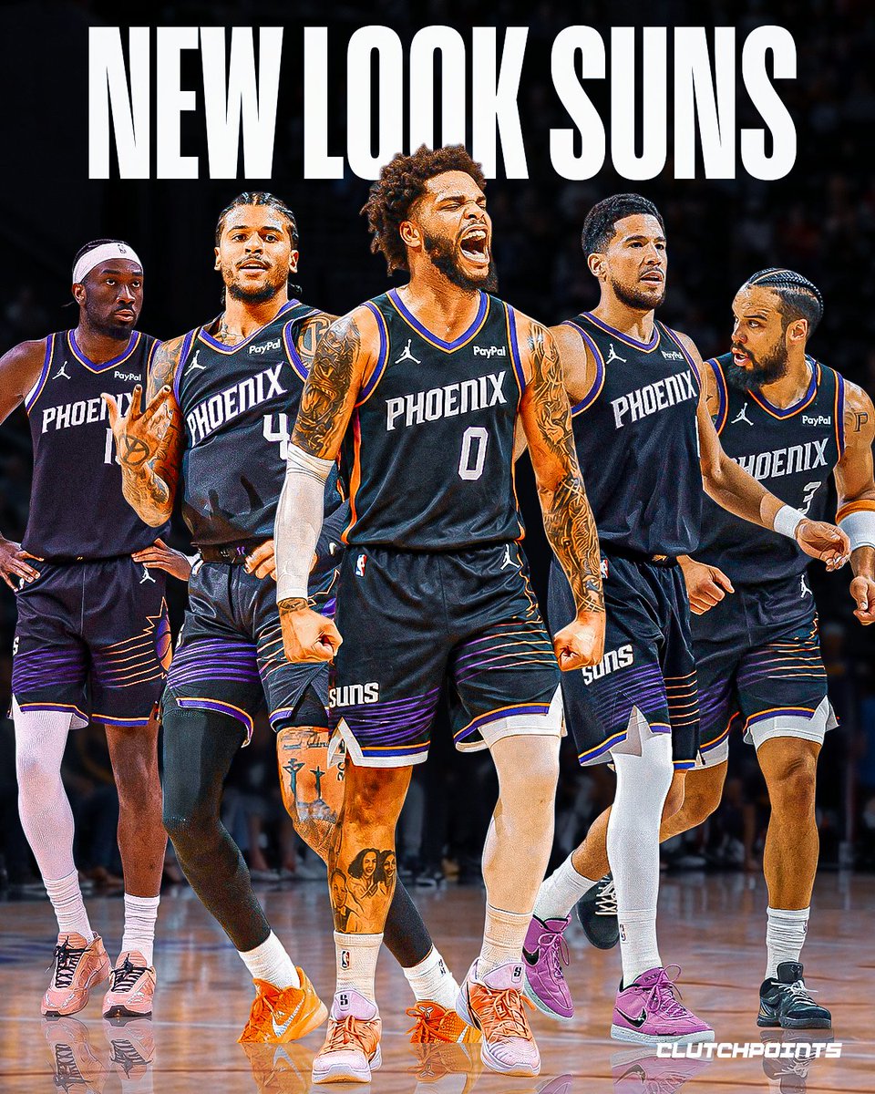 SunsNationCP's tweet photo. Don't sleep on the Suns. 👀

This new starting five has serious potential. https://t.co/Bo4SfQGGtZ