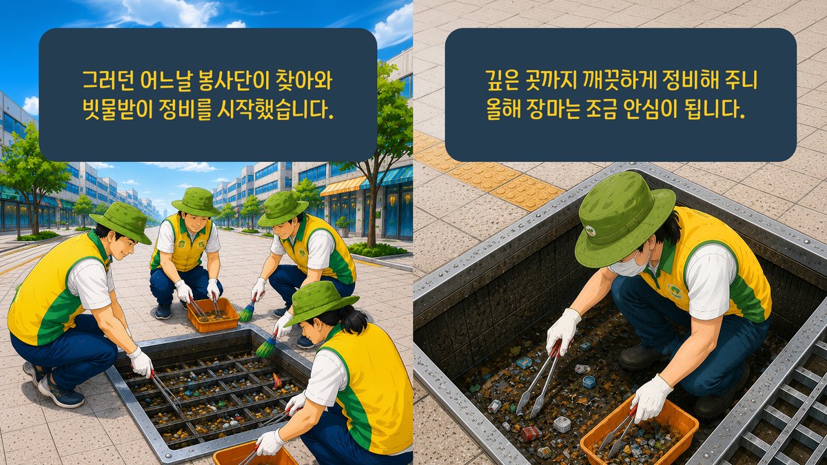 scjchurch's tweet photo. 💛 부산 범일동 일대 빗물받이 정비 이야기

부산 범일동은 과거 집중호우 시 침수 피해로 
주민들이 대피했던 경험이 있는 지역입니다.

겉으로는 깨끗해 보이는 거리도 
빗물받이 안을 들여다보면 담배꽁초, 낙엽, 
생활쓰레기, 토사 등이 쌓여 있는 경우가 많습니다.

신천지자원봉사단은 장마철을 앞두고 
범일동 일대 빗물받이 정비와 
거리 환경정화 활동을 진행했습니다. 🧹✨

작은 쓰레기 하나를 치우는 일이지만, 
원활한 배수를 돕고 침수 위험을 줄이는 데 
의미 있는 역할이 될 수 있습니다.💛

앞으로도 신천지자원봉사단은
보이지 않는 곳까지 살피며
지역사회의 안전한 일상을 위해 함께하겠습니다.🤝

#신천지자원봉사단 
#부산범일동 
#빗물받이정비 
#침수예방 
#거리정화활동