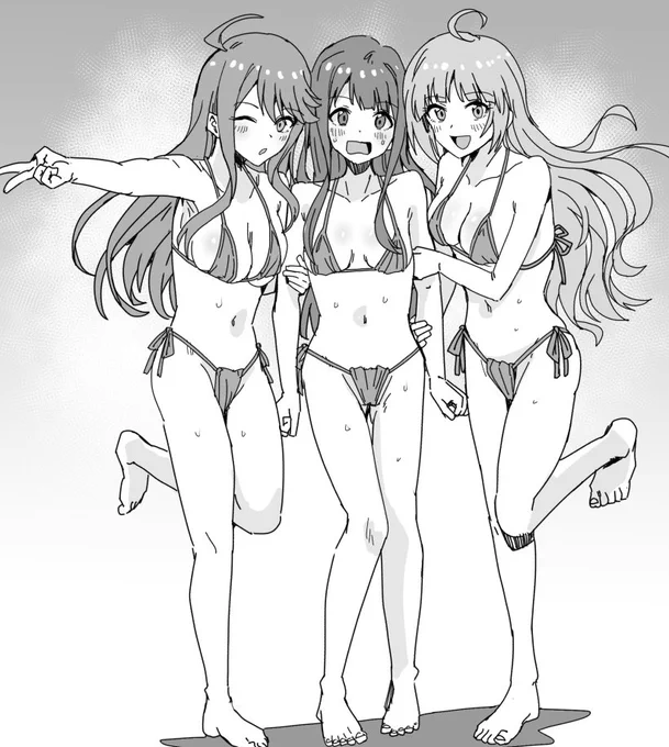 コピ本に描きたかったけど各時間がなかったマイクロビキニTSV描いた 