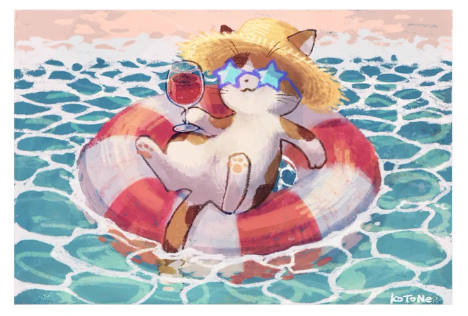 【お仕事】 東京都杉並区阿佐ヶ谷にあるイタリアン 『Gatto Calico』様の7月カレンダーイラストを描かせて頂きました!