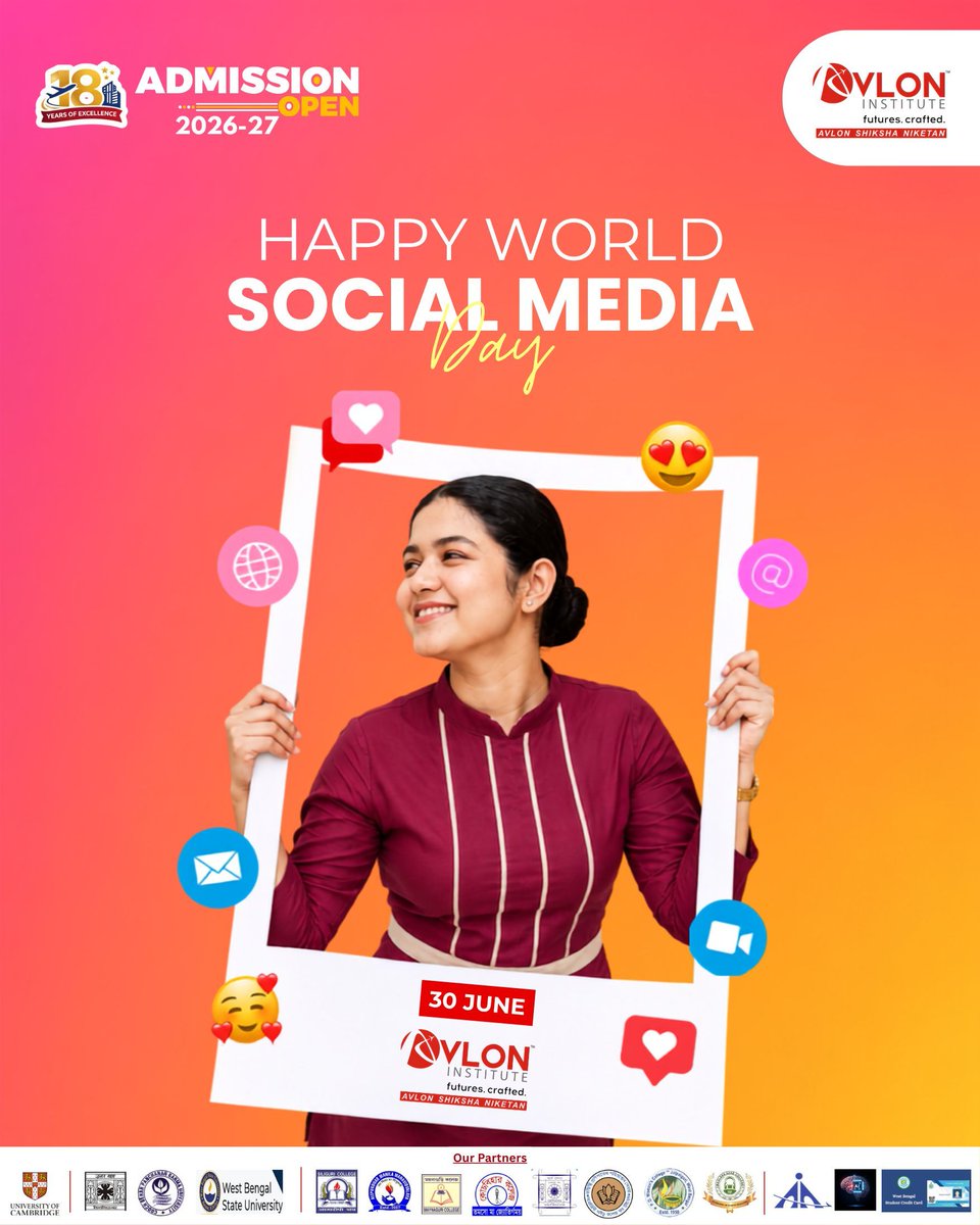 AvlonInstitute's tweet photo. Every post tells a story. Every connection creates an opportunity.📱✨
Happy World Social Media Day! 🌍
#WorldSocialMediaDay #SocialMediaDay #DigitalCommunity #StayConnected #CreateInspireConnect #AvlonInstitute #DigitalWorld #Education #Learning #FutureReady #OnlineCommunity https://t.co/kr1T6i4AdV