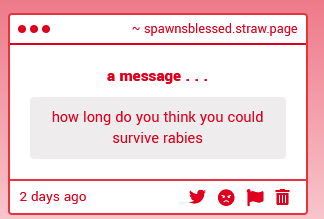 living22weapon's tweet photo. and.. i- we... 

(they give an exasperated sigh.)
and we just have to keep answering more questions! 

... Sure! to our understanding it takes some time for that disease to show signs so we imagine the amount of time that would take and then not much longer!. https://t.co/2PxSARyuOy