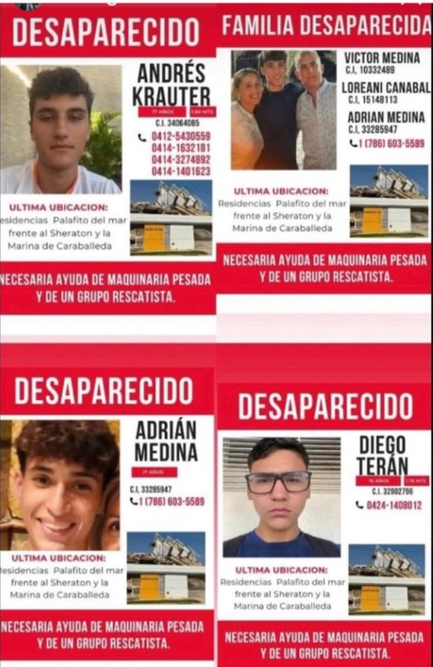 deysidoo's tweet photo. @nayibbukele Señor presidente @nayibbukele la familia Medina, papá, mamá, en hijo + amigos del joven, también se encuentra atrapada bajo los escombros en residencias Palafito del Mar, en Caraballeda, La Guaira. 
Por favor, continúen la búsqueda. Agradecida! 🙏🏽 https://t.co/bvZJ8kvdZU