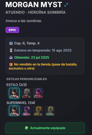 Nicolashd07's tweet photo. @santiag13119623 @Fortnite_ES porque no solo son de esta skin, hay otras skins de pases posteriores como el de morgan myst, entonces si no lo sacan asi, no valdrá la pena su regreso https://t.co/J81gNvn176