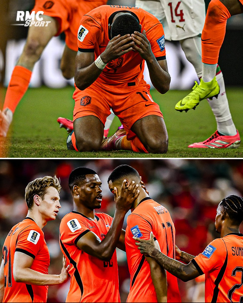 RMCsport's tweet photo. 🧡😢L'IMAGE DE LA NUIT...

Endeuillé après la mort de son enfant suite à la fausse couche de sa femme survenue il y a 2 jours, Cody Gakpo a malgré tout tenu à jouer ce 16ème de finale de Coupe du Monde face au Maroc.

Il a ouvert le score à la 72ème minute et n'a pas pu retenir ses larmes au moment de célébrer son but.
Tous ses coéquipiers sont instantanément venus l'enlacer.

🧡GAKPO, TU ES FORT, IMMENSE RESPECT !🧡