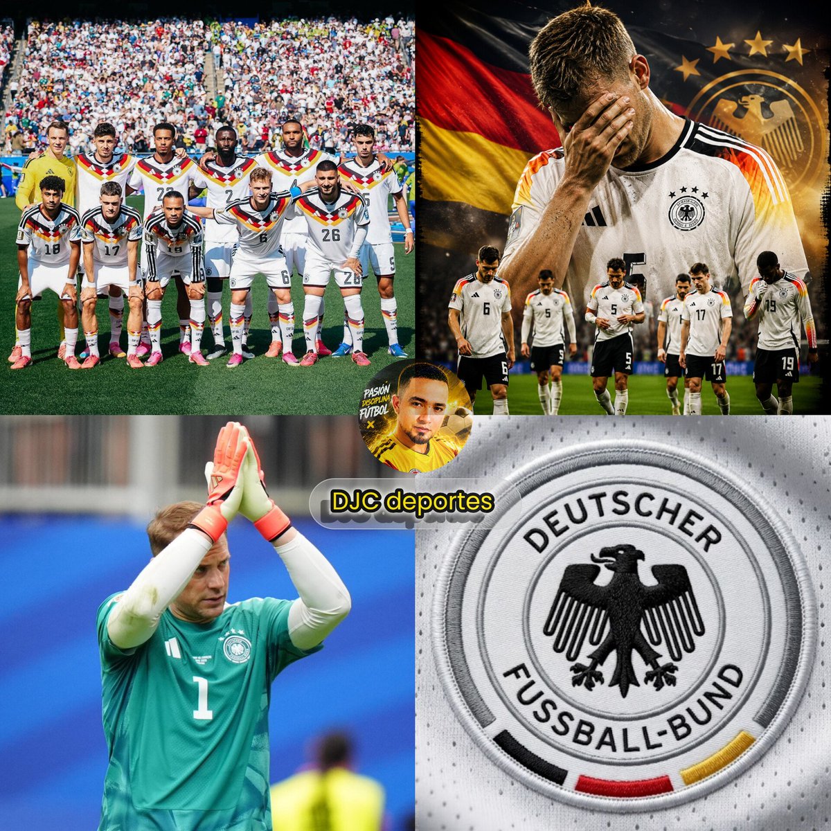 Djcdeportes87's tweet photo. 🚨🇩🇪 ¡SE ACABÓ EL GIGANTE!

Alemania volvió a quedarse con las manos vacías... y la pregunta ya retumba en todo el mundo del fútbol. 😳

Desde que levantó la Copa del Mundo en 2014, la Mannschaft no ha logrado volver a imponer su historia en los Mundiales.
#mundialdefútbol2026 https://t.co/zTiUw0ov8v