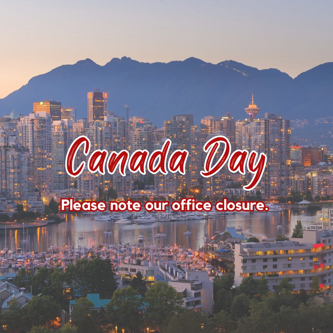JapanCons_vanc's tweet photo. Happy Canada Day! 🍁 Please note our office is closed today as we commemorate the holiday. https://t.co/v4XohhMsh1