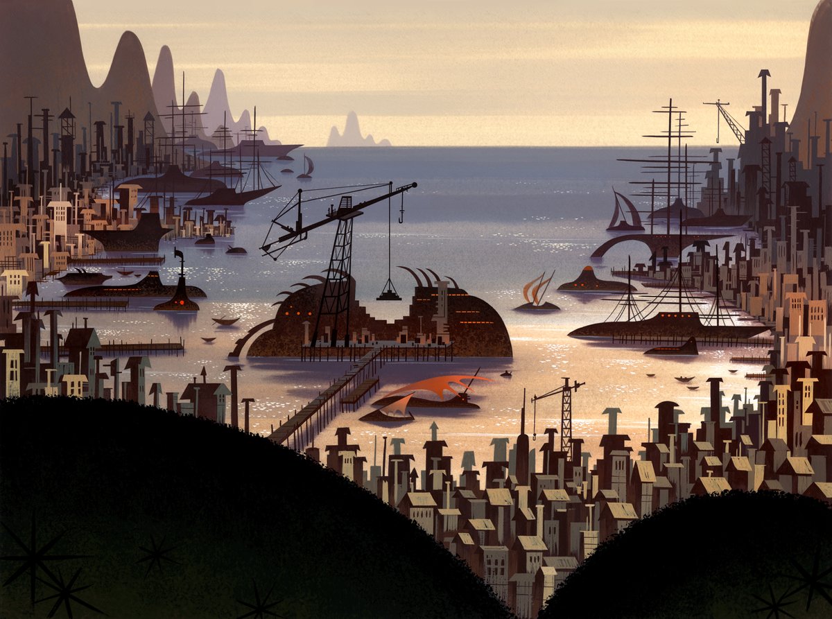 ani_obsessive's tweet photo. Background paintings from Samurai Jack (2001–2004), created by Genndy Tartakovsky, Cartoon Network Studios

Pieces by Scott Wills, Jenny Gase-Baker and Nadia Vurbenova-Mouri https://t.co/RdFBBa0Cek