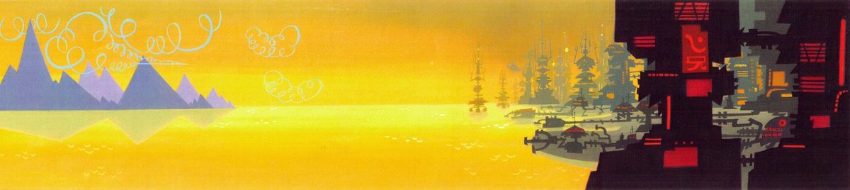 ani_obsessive's tweet photo. Background paintings from Samurai Jack (2001–2004), created by Genndy Tartakovsky, Cartoon Network Studios

Pieces by Scott Wills, Jenny Gase-Baker and Nadia Vurbenova-Mouri https://t.co/RdFBBa0Cek