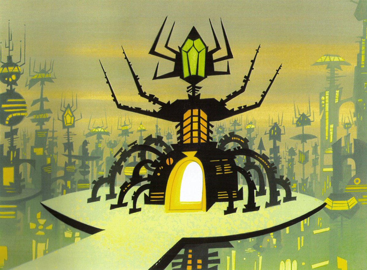 ani_obsessive's tweet photo. Background paintings from Samurai Jack (2001–2004), created by Genndy Tartakovsky, Cartoon Network Studios

Pieces by Scott Wills, Jenny Gase-Baker and Nadia Vurbenova-Mouri https://t.co/RdFBBa0Cek