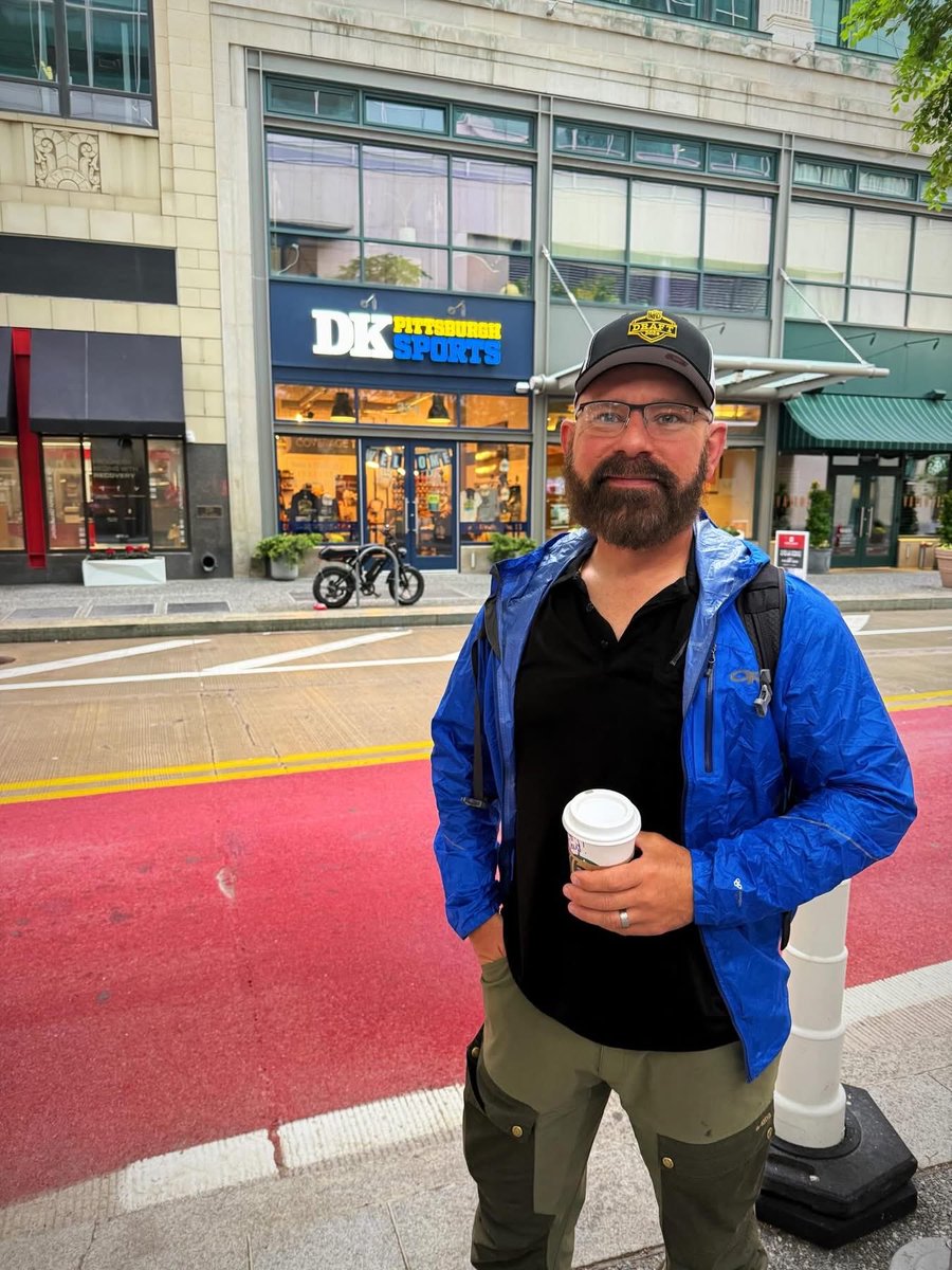 ThomMcManis's tweet photo. @DKPghSports - My buddy Jammey is a huge Steelers fan but having spent most of his adult life overseas serving in the military he had never been to Pittsburgh.  He recently retired and moved back to Ohio.  I hadn’t seen him in years so we figured the best way to catch up was a road trip to Pittsburgh for the NFL Draft.  The first thing he wanted to do was visit DK Pittsburgh Sports.  We stopped in during our visit and you guys made him feel so welcome!  Thanks for what you do and for being who you are!  Godspeed!