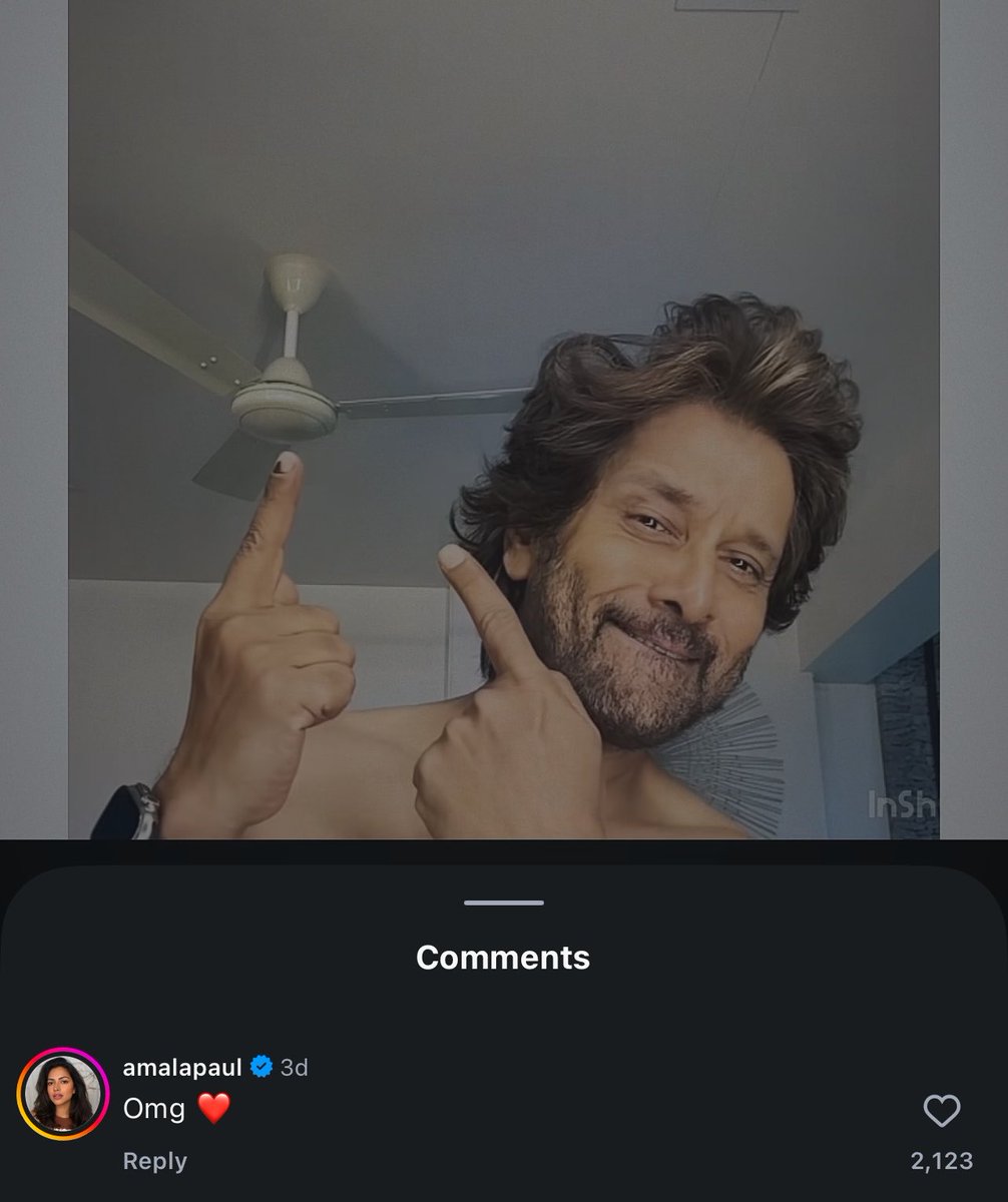 naveenpeeps's tweet photo. @Amala_ams was mesmerized &amp; commented on chiyaan’s recent post. 😊

#ChiyaanVikram https://t.co/8yK6dFWwjc