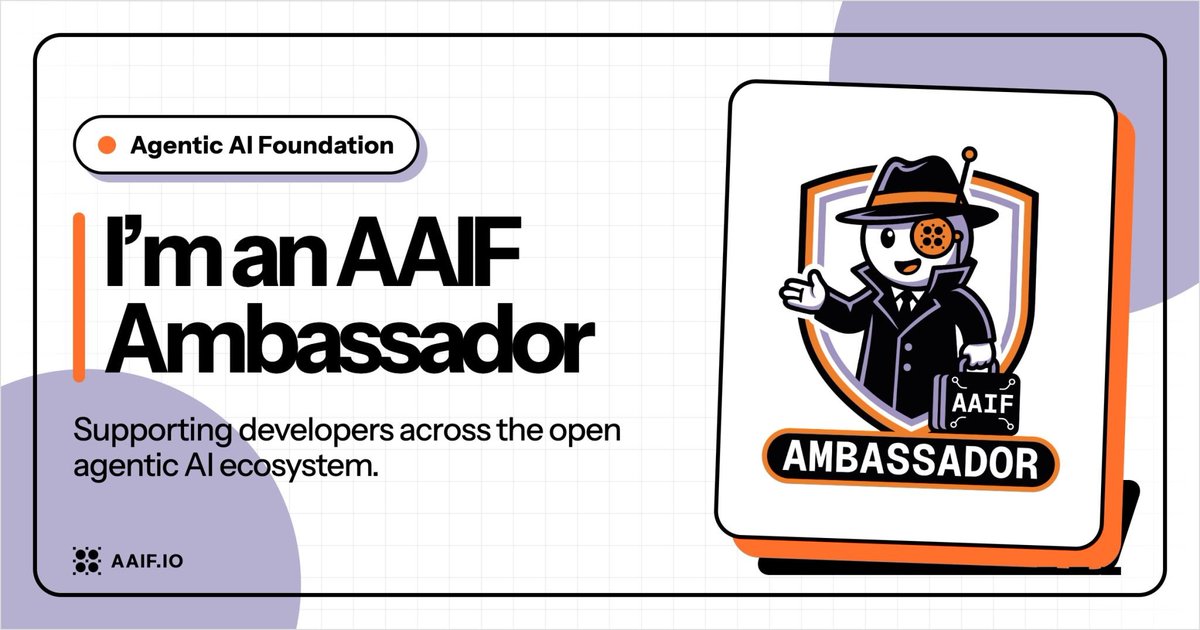 hrsather's tweet photo. I've been selected as an ambassador for the Linux Foundation's Agentic AI Foundation! I'll be sharing demos, blogs, and projects to highlight how the AAIF is paving the way for an open and save agentic world @AgenticAIFdn https://t.co/PxVq5Q3GlM
