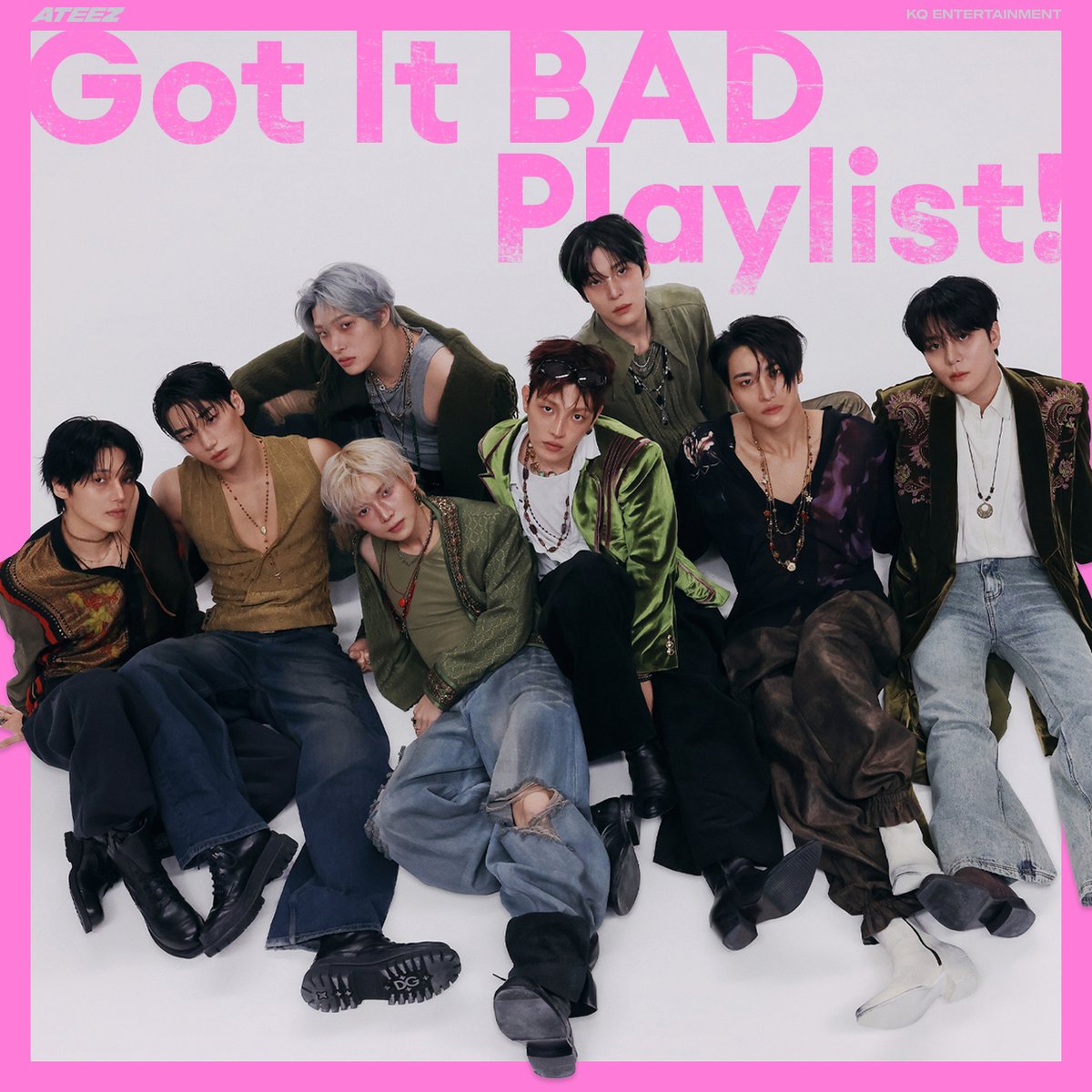 ATEEZofficial's tweet photo. [📢] ATEEZ's 'Got It BAD Playlist!'🕶️✨

🔗 https://t.co/E4vlDXGhfO

한 번 들으면 헤어나올 수 없는 ATEEZ의 'Got It BAD Playlist' 🕶️✨
에이티니만의 플레이리스트도 링크와 함께 답글로 공유해 주세요👀🎶

ATEEZ's 'Got It BAD Playlist' filled with songs you can't get out of your head 🕶️✨
ATINY, please share your own playlist recommendations for ATEEZ with links 👀🎶

#ATEEZ #에이티즈
#GOLDENHOUR_Part5 #BAD