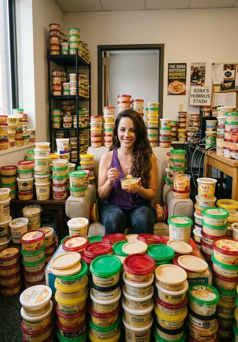 memnto02's tweet photo. @TeamCoco is this how much hummus Sona has at home? https://t.co/z4oJenFnLf