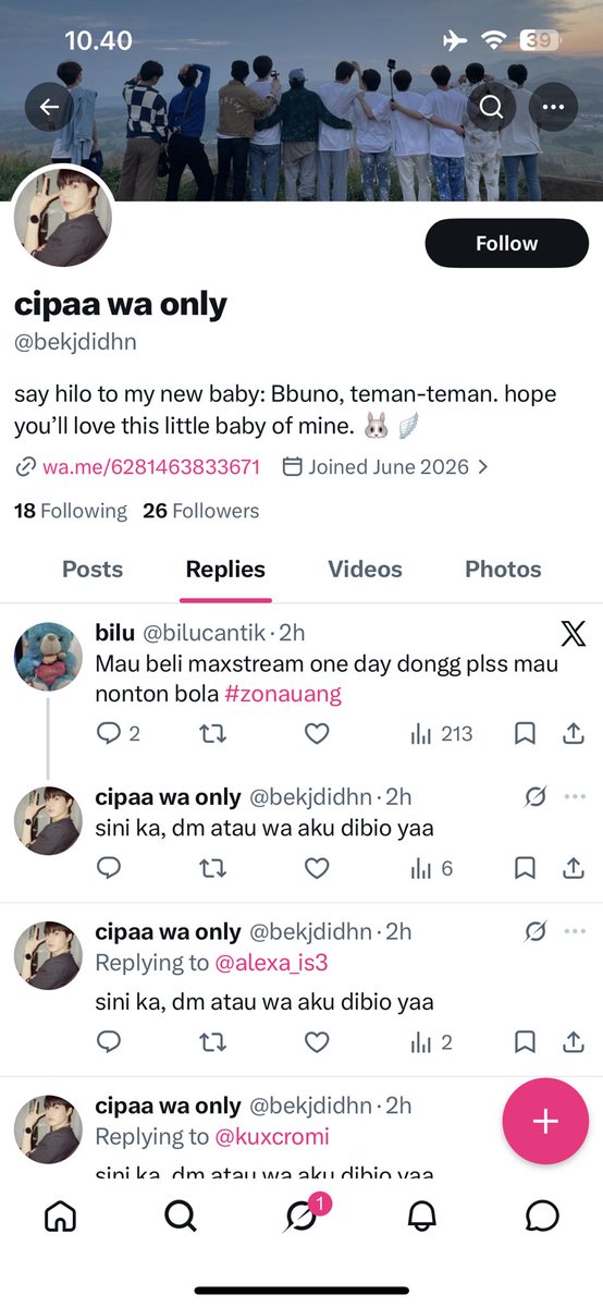 zzxrunaa's tweet photo. dia ganti identity guys hati-hati

@brilinant @/bekjdidhn https://t.co/VgVed4utoH