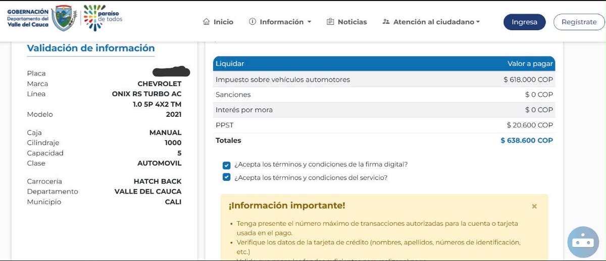 luisitovitar's tweet photo. ¿En serio en pleno 2026 todavía nos cobran un “soporte tecnológico” por hacer la liquidación de impuestos de forma virtual? La digitalización debería reducir costos y facilitarle la vida al ciudadano, no convertirse en otra excusa para recaudar más. @GobValle @MinTransporteCo https://t.co/alfzY4czy1