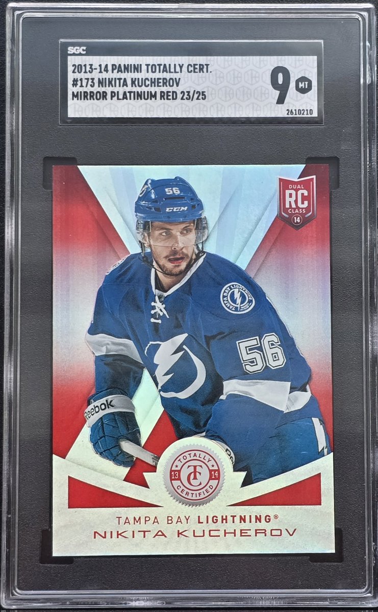 GradedLegends's tweet photo. Nikita Kucherov 2013 Totally Certified Platinum Red Serial #23/25 SGC 9 Mint Rookie Card #173 Tampa Bay Lightning Hart

https://t.co/3S1g94T36k https://t.co/W5YwxSkUBN