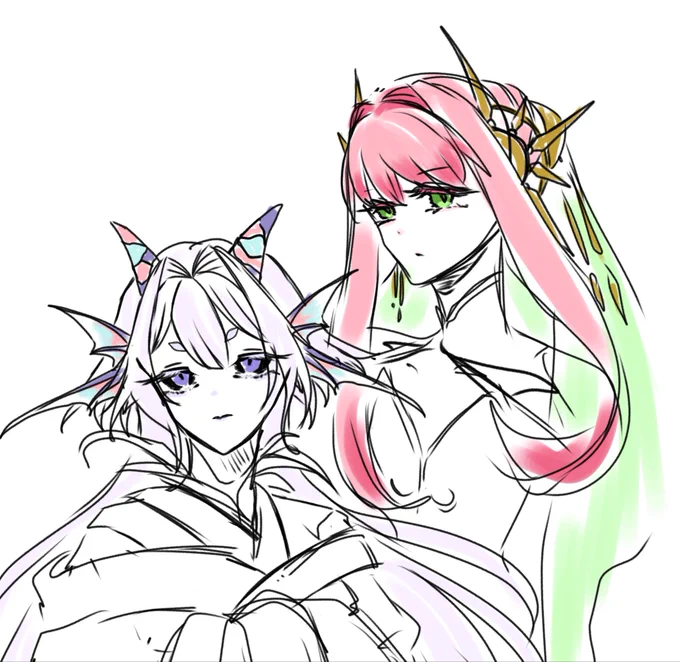 好きって言って貰えて凄く嬉しかったから落書き 厄災の海祇であるつつみ姫に月と沈黙の神アルテミシアさん
