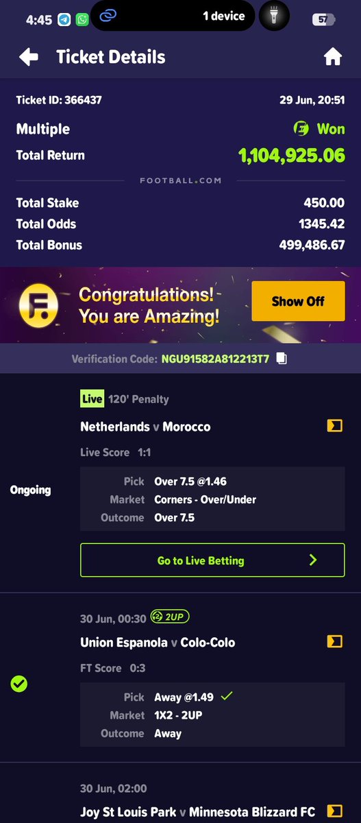 Basketballpunt3's tweet photo. Midnight heist boooooooooommmmmm 🏆🏆🏆🏆🏆🏆🔥🔥🔥💥🎊🎊🎉🎉

1.3k odds ✅✅✅✅✅✅
161 odds ✍🏽 ✅✅✅✅✅

Drop those winning tickets 😍😍😍😍

Basketball Punter for A reason, we'll deserve this win 🎉🎉🎊🎊 https://t.co/HWs8jZW45d