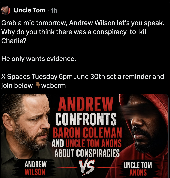 ProjectConstitu's tweet photo. ⚠️WARNING!!!
Do not engage with Andrew Wilson.

Word is he was brought to TPUSA HQ this weekend for one reason: to act as their new attack dog. The goal is to bait people into saying something legally reckless so they can run to court and try to shut everyone up.
This isn’t debate. It’s legal entrapment cosplay.

The man has no real skin in the game and zero upside for anyone actually doing the work. He’s just the latest useful idiot they’re rolling out to do their dirty work while they hide behind him.

The people who actually need to be on record are Tyler Bowyer, Andrew Kolvet, and Blake Neff.
You three have spent the last ten months hiding behind other people, attacking everyone asking questions, and refusing to address the serious issues surrounding Charlie’s assassination and what’s happened to Turning Point since.

If you’re so confident in the official story and your leadership, then step up and debate. Stop sending proxies. Stop playing legal games. Come defend yourselves directly.
Or keep hiding. Either way, people are watching.

Anyway as far as Andrew Wilson he's a Nobody, Save your time and your legal exposure. Some people aren’t here to argue in good faith — they’re here to build a lawsuit. Don’t hand them the material.
Move accordingly.
CC: @RealCandaceO @baroncoleman @AndrewKolvet @tylerbowyer @BlakeSNeff @MrsErikaKirk