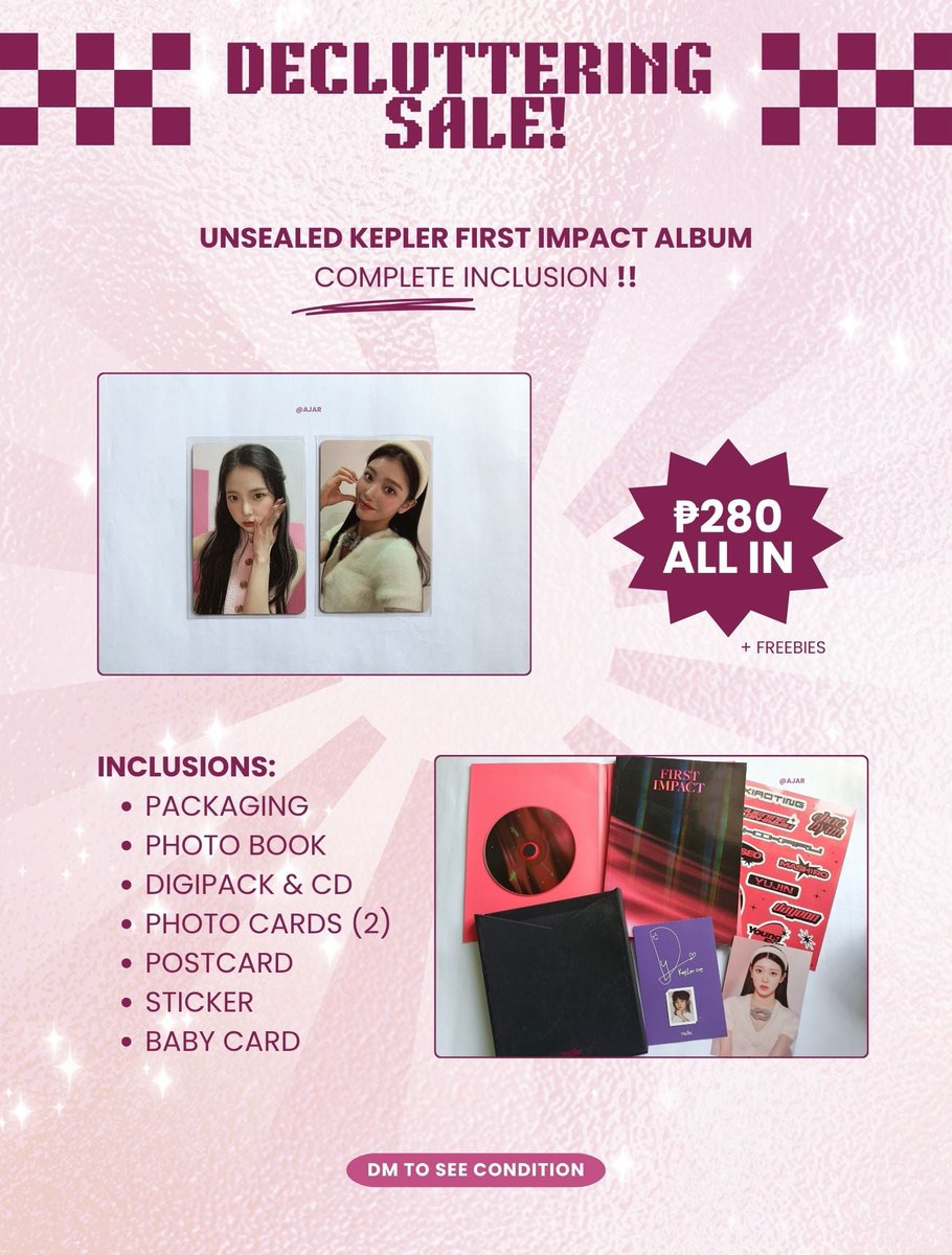 imdeekay_'s tweet photo. 🏷️ kepler xiaoting yujin first impact album unsealed complete inclusion photocard dayeon https://t.co/XRiCQP0pTy