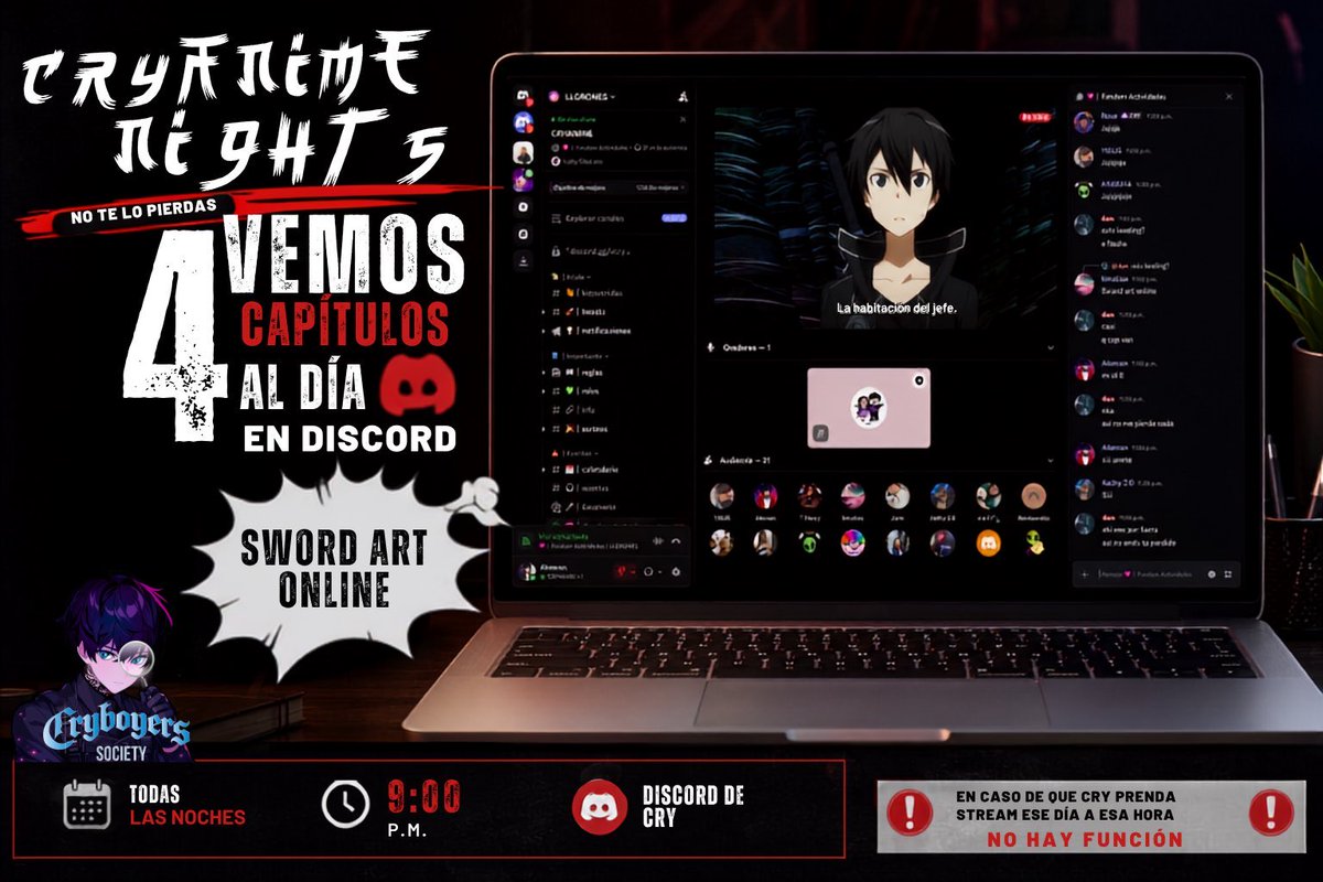 Cryboyersociet1's tweet photo. Hola a todos los vemos a las 10 pm mx para ver el capítulo 9,10 y 11 de SAO https://t.co/Rtb7RzKIBX