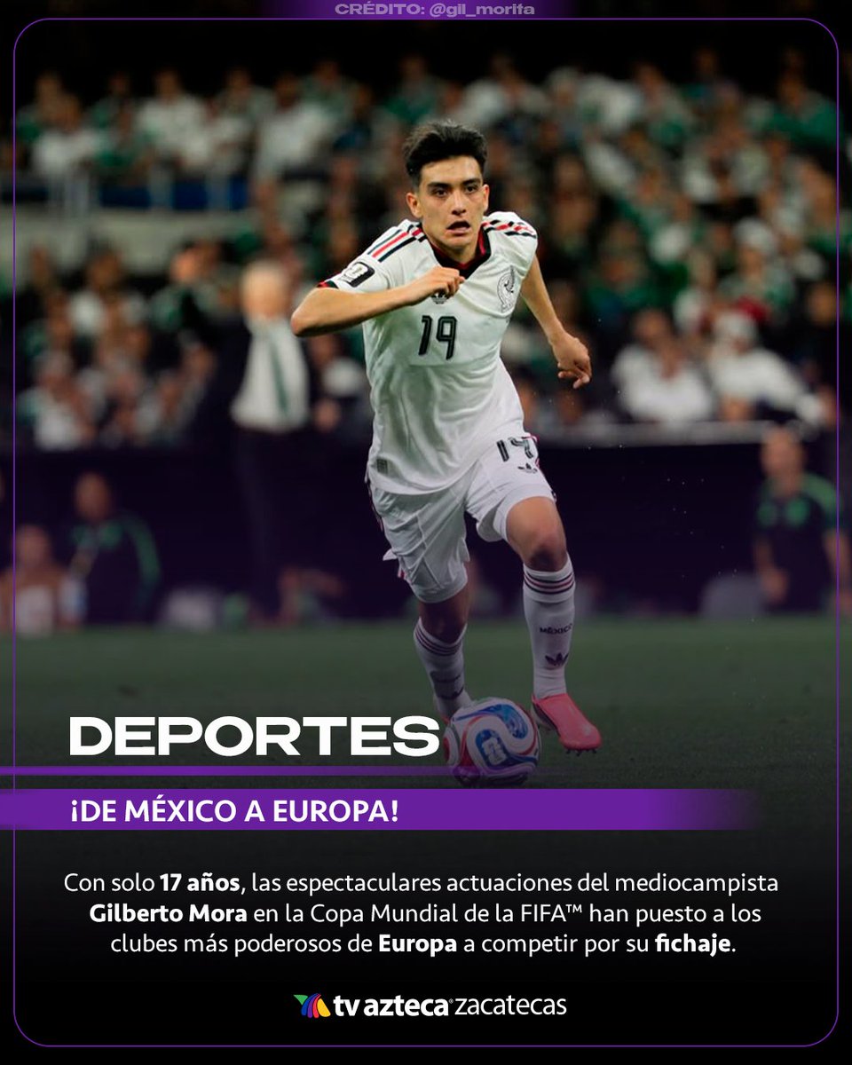 TVAztecaZac's tweet photo. ¡El talento mexicano está en la mira de los grandes de Europa! 🌍⚽️ #GilbertoMora, la joya de #Xolos y seleccionado nacional, ha despertado el interés del #ManchesterUnited.
El mediocampista ya es seguido de cerca por clubes como el #RealMadrid, #Barcelona y #Arsenal.🌟 Aunque aún debe esperar a cumplir la mayoría de edad para dar el salto, su nombre ya suena fuerte en los equipos más importantes.