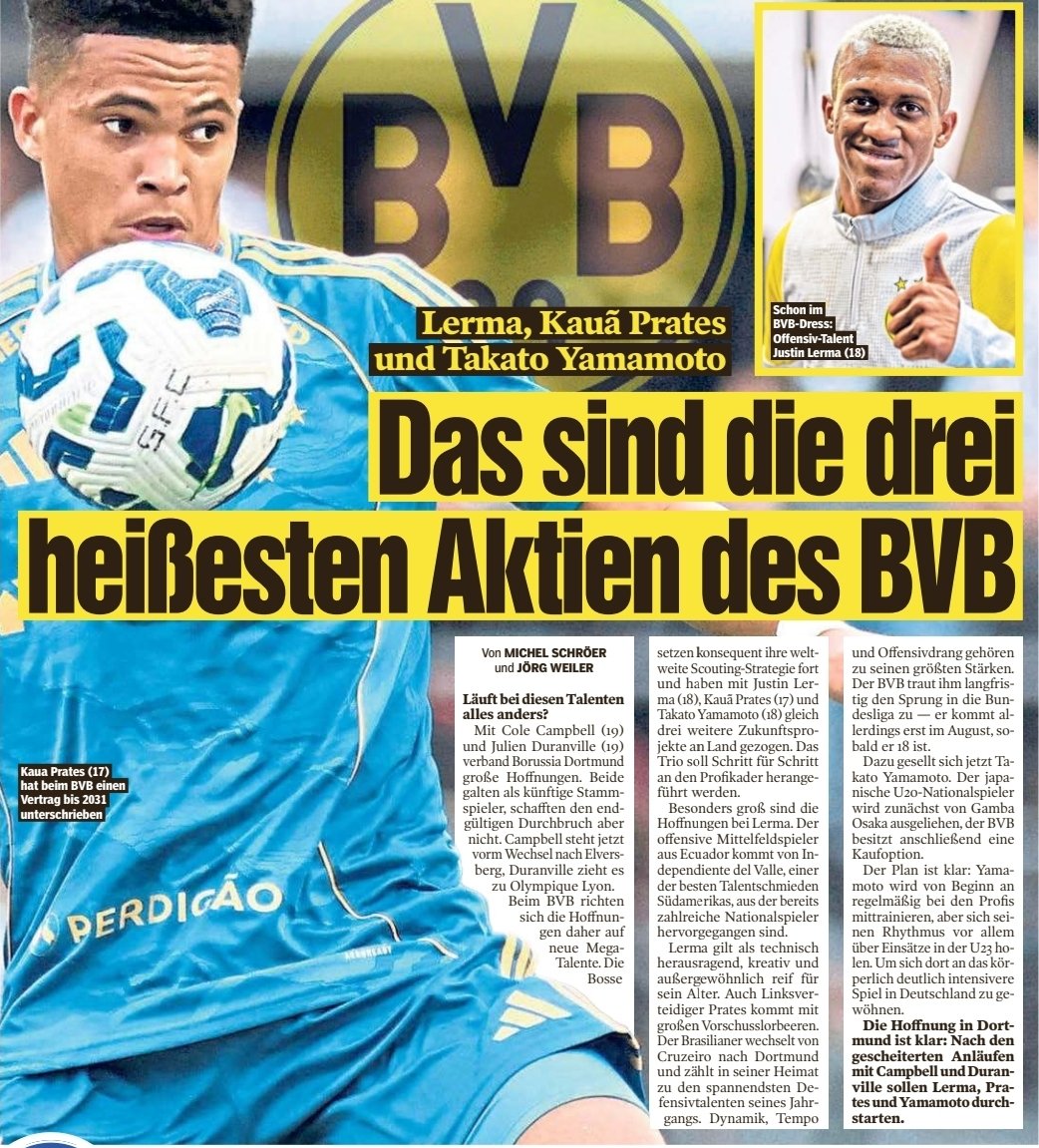 BehVauBehNews's tweet photo. Beitrag aus der Bild (30.06.26) 
#bvb #dortmund  #Bundesliga #borussia #bellingham #asllani  #FIFACWC #sancho #FIFAWorldCup #kovac #schlotterbeck #Kovac #adeyemi  #Guirassy #westfalenstadion  #kicker #ChampionsLeague #reggiani #ricken #nrw #signalidunapark #reus #prates https://t.co/ktlbRhIG30