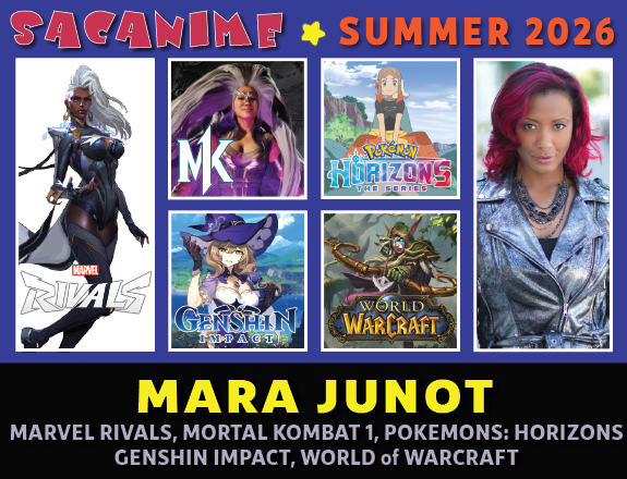 SacAnime's tweet photo. Mara Junot is coming to SacAnime Summer!

@marajunot can be heard in #GenshinImpact, #PokémonHorizons, #LeagueofLegends, #MortalKombat11, #Fortnite, #Destiny2, #CallofDuty:WarZone, #BlackOpsColdWar, #Arcane, #Marvel’sUltimateAlliance3, #Spider-Man2, #WorldofWarCraft, and more! https://t.co/HVA4tC3v2E