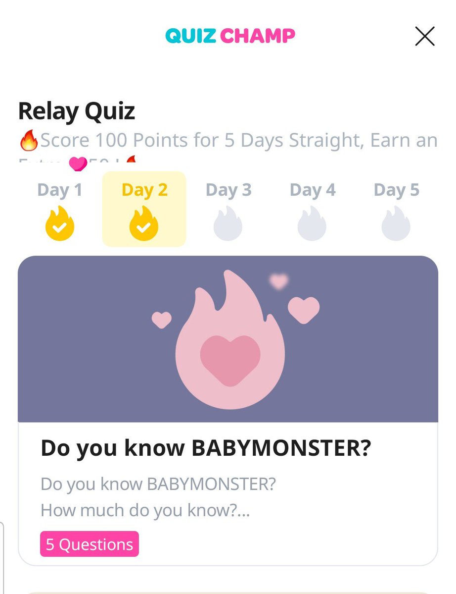 ELFxIdolChamp's tweet photo. 🗓 Today's mission: Accomplish the mission and get the CHAMSIM ✅️

🎯 RELAY QUIZ
Score 100 points for 5 days straight,earn an extra ❤️ hearts 50.

Day 2: Do you know BABYMONSTER?
ℹ️ ELF, the questions are random.

@SJofficial #SUPERJUNIOR #슈퍼주니어 https://t.co/GBqBtFvnr3