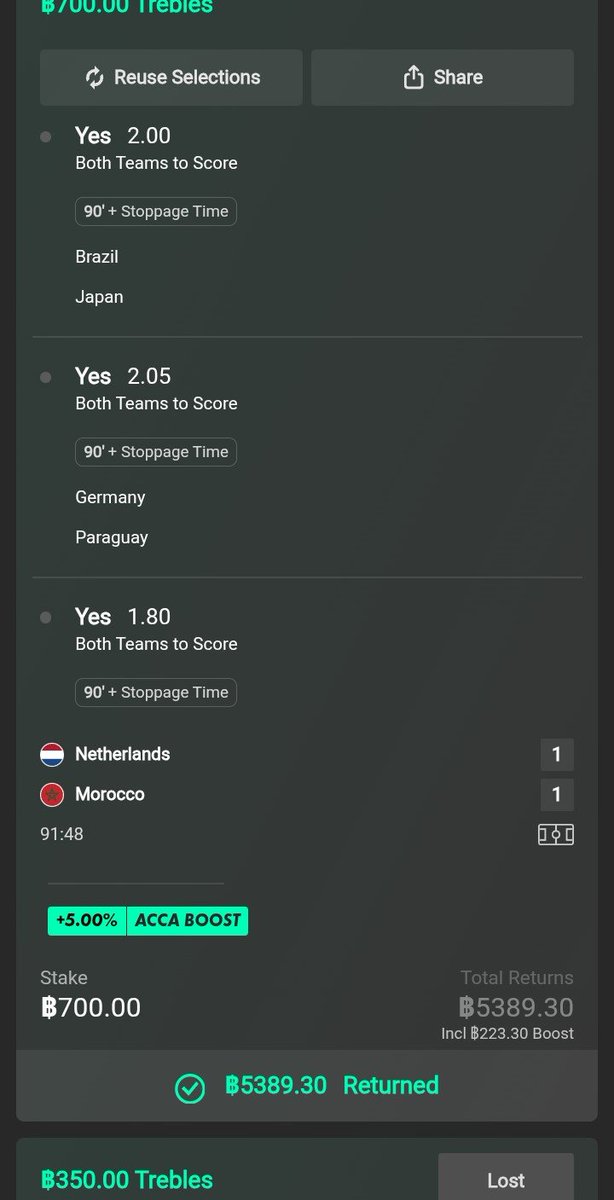 NeilRob89401118's tweet photo. Boom both teams to score treble winner, hopefully some of you got on retweets and follows appreciated https://t.co/IoCeYqxece