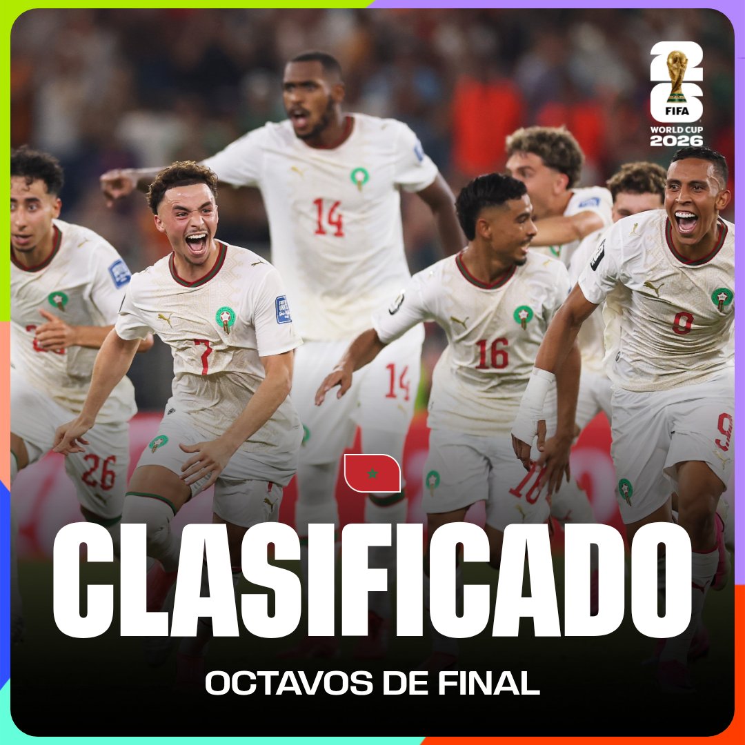 fifaworldcup_es's tweet photo. ¡Marruecos saca pasaje a Octavos! 🇲🇦🎟️

#CopaMundialFIFA