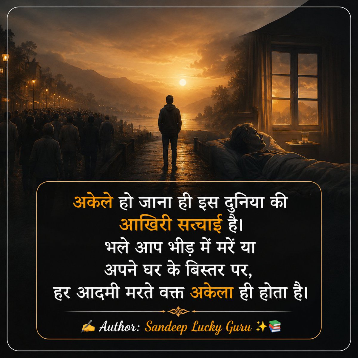 SandeepLGuru's tweet photo. #AuthorSandeepLuckyGuru #LifeTruth #RealityOfLife #AloneJourney #DeepThoughts #LifeQuotes #MotivationalQuotes #HindiQuotes #TruthOfLife #EmotionalQuotes #Mindset #SelfReflection #Shayari #Writer #Inspiration #ViralQuotes #QuoteOfThe #PositiveMindset #LifeLessons #OriginalWriting https://t.co/GfkwXID41G