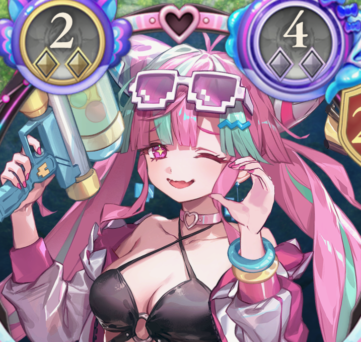 rt_shadowverse's tweet photo. 水着ララアンセムスキン、進化演出後枠の中でハート作ったりモーションでぺろっとしたり期間限定の名に恥じない作りこみを感じる https://t.co/Mf9VcDrX3g