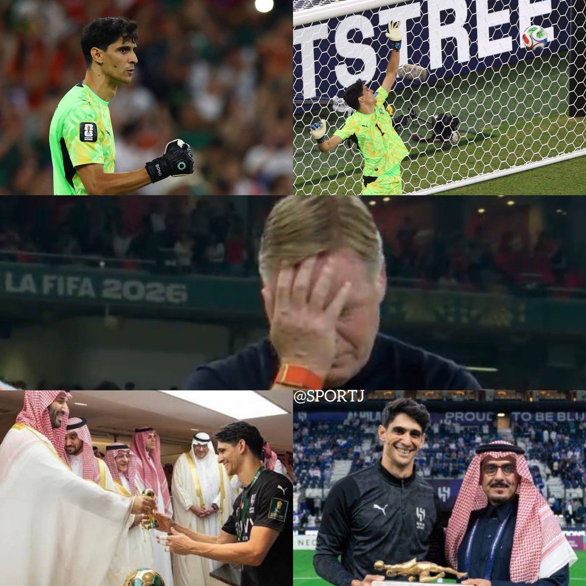 SportJ's tweet photo. رونالد كومان هل تسمعني !

حارس المغرب يلعب في السعودية مع نادي الهلال السعودي الحارس ياسين بونو في عمر 35 عام أقصاك من كأس العالم لأن له طموح رياضي https://t.co/gLqY76rPFY